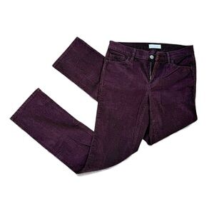 Burgundy Corduroy Modern straight Pants Trousers Women’s size 4 / 27 LOFT